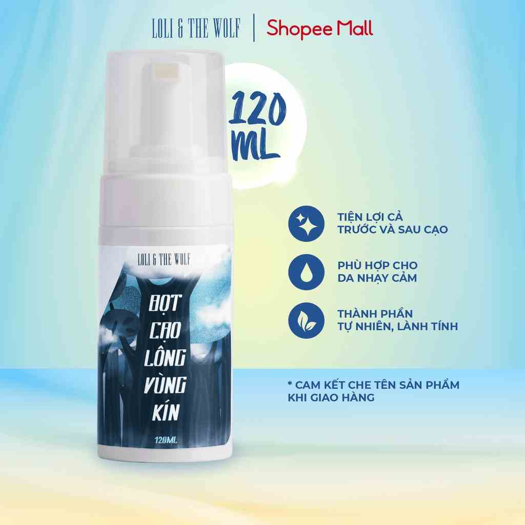 Bọt Cạo Lông Vùng Kín Loli And The Wolf Dành Cho Nam Và Nữ An Toàn Cho Niêm Mạc Chai 120ml