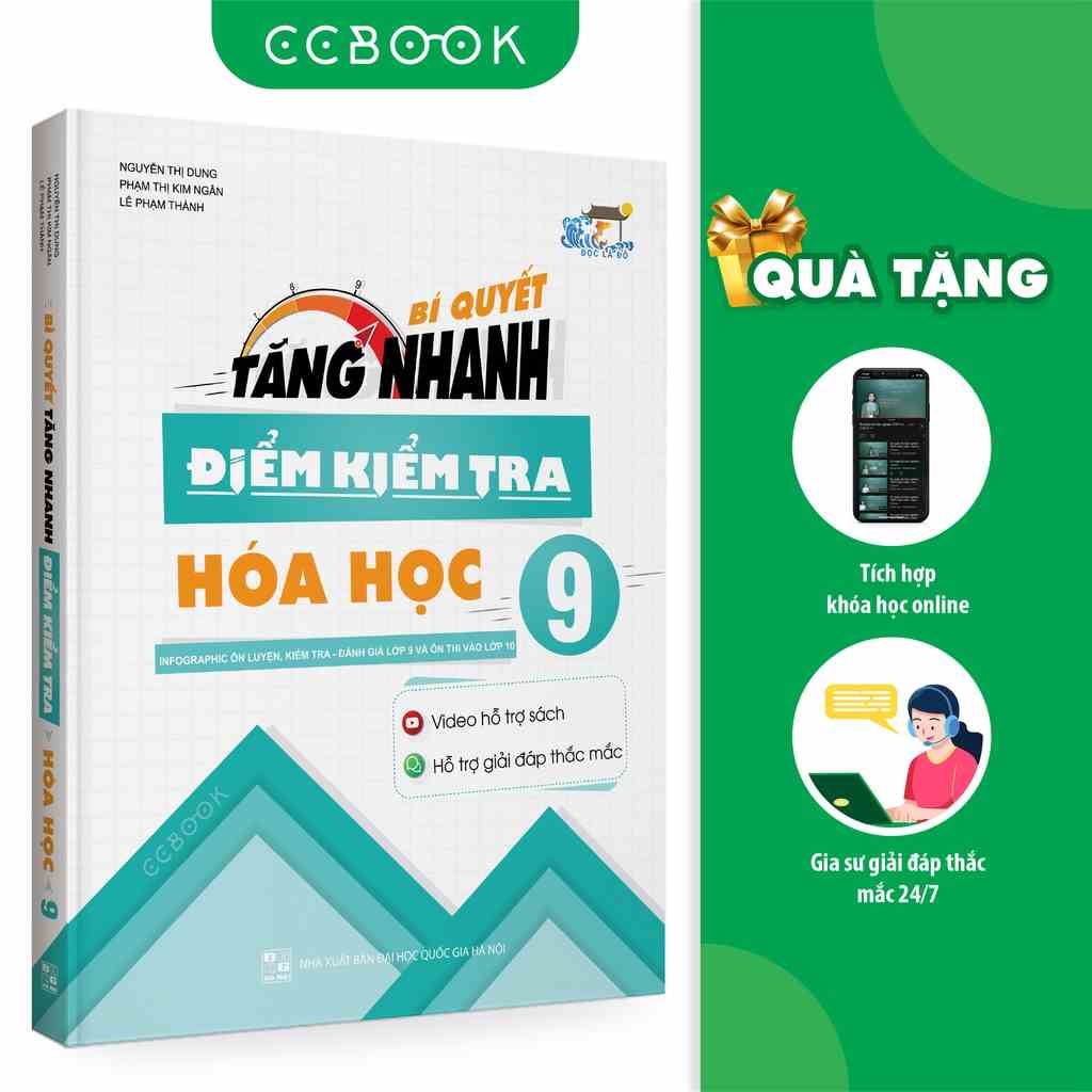 Sách - Bí quyết tăng nhanh điểm kiểm tra Hóa học 9 - Tham khảo lớp 9 - Chính hãng CCbook