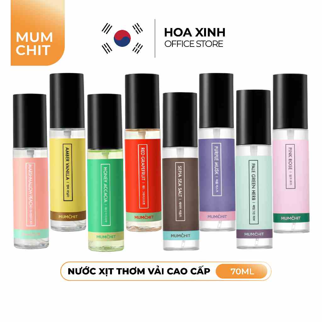 Nước Xịt Thơm Quần Áo Cao Cấp MUMCHIT Fabric And Living Perfume 70ml (16 Mùi Hương)