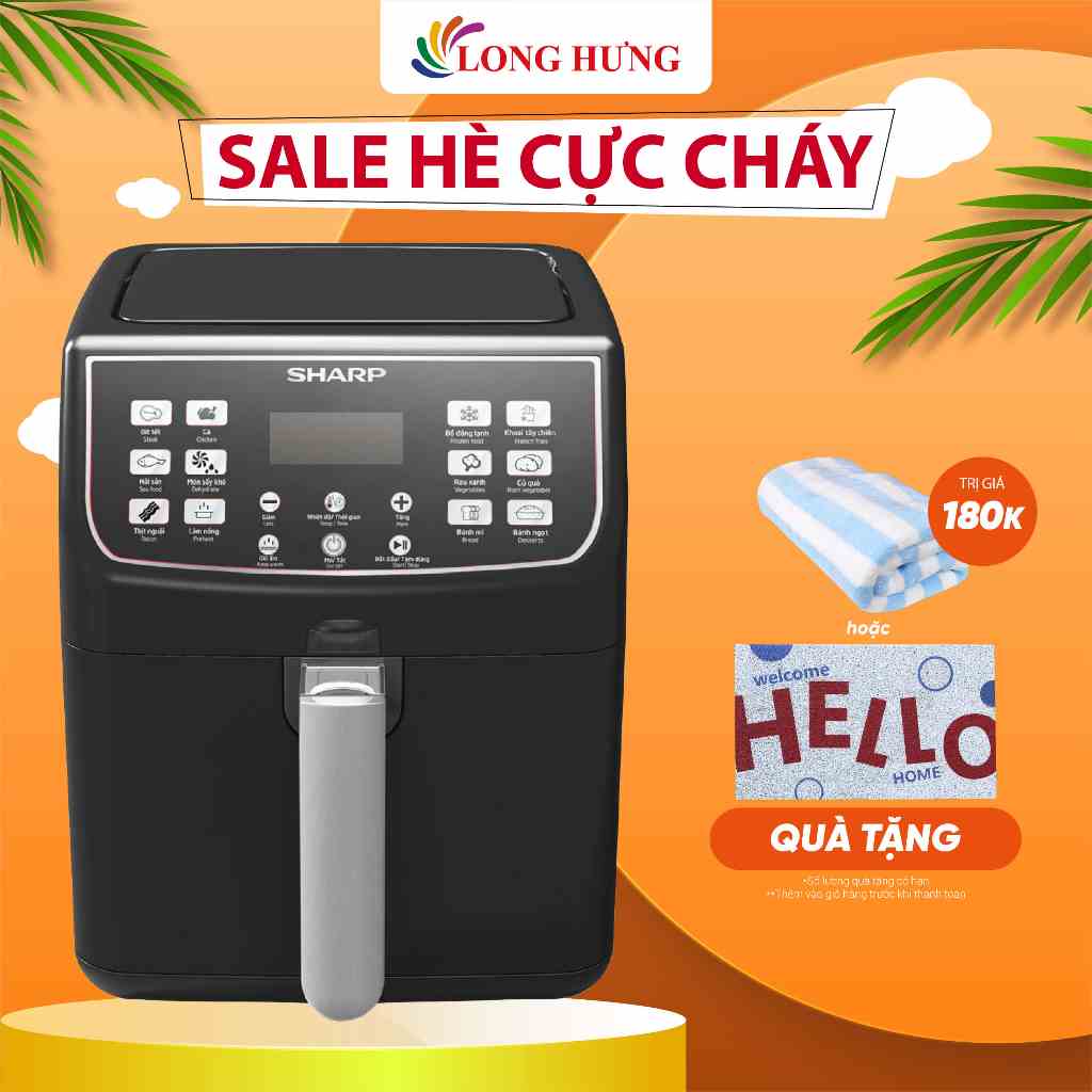 Nồi chiên không dầu điện tử Sharp 5.5 lít KF-AF55EV-BK - Hàng chính hãng