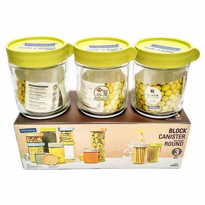 Bộ 3 hũ đựng thủy tinh GLASSLOCK 400ml IG784