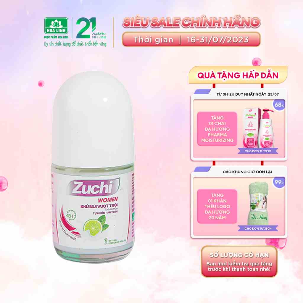 Lăn khử mùi Zuchi (Women) 25ml – Hương thơm mát