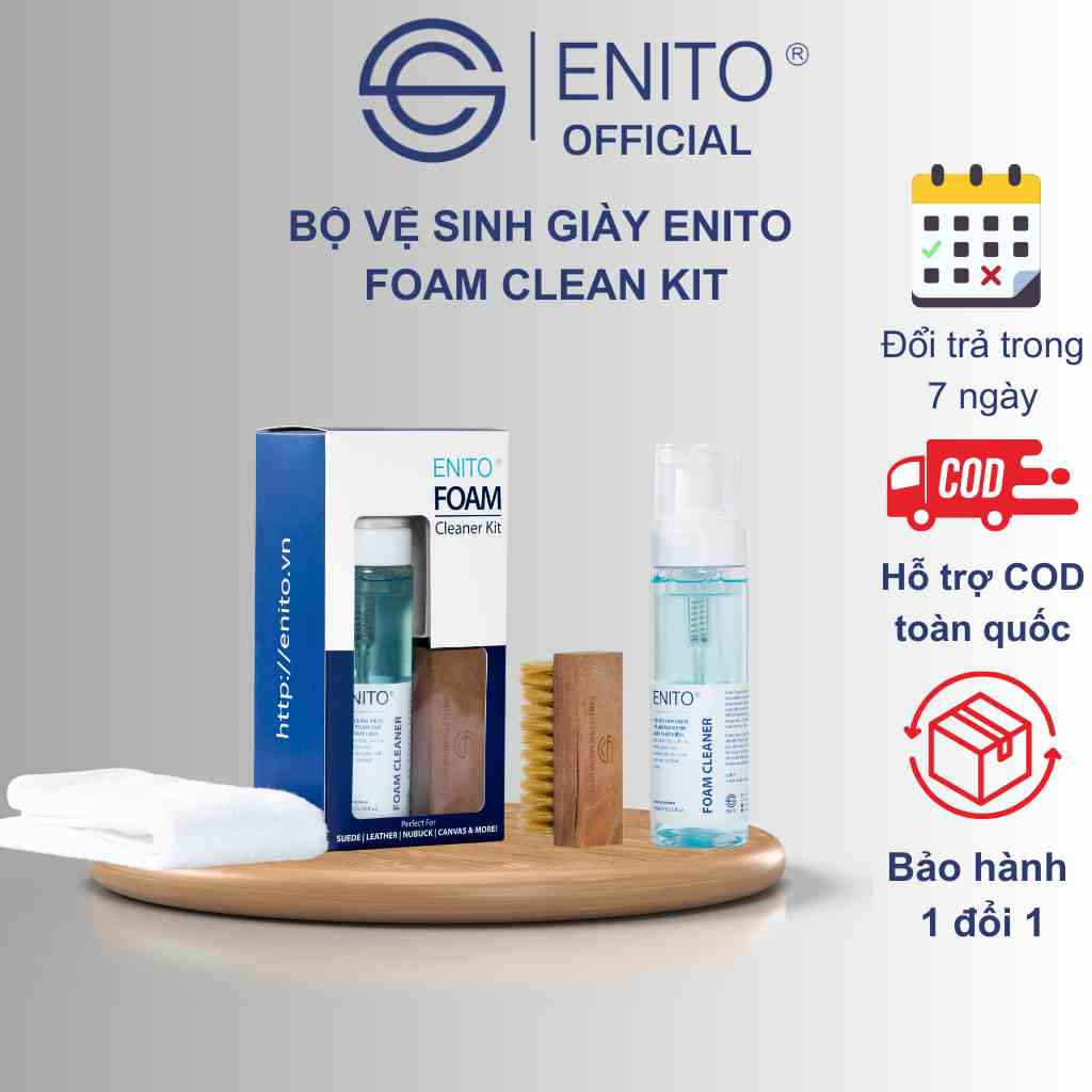 Bộ Vệ Sinh Giày Enito Foam Cleaner Kit - Chuyên Vệ Sinh Giày Sneaker, Giày Da Cao Cấp