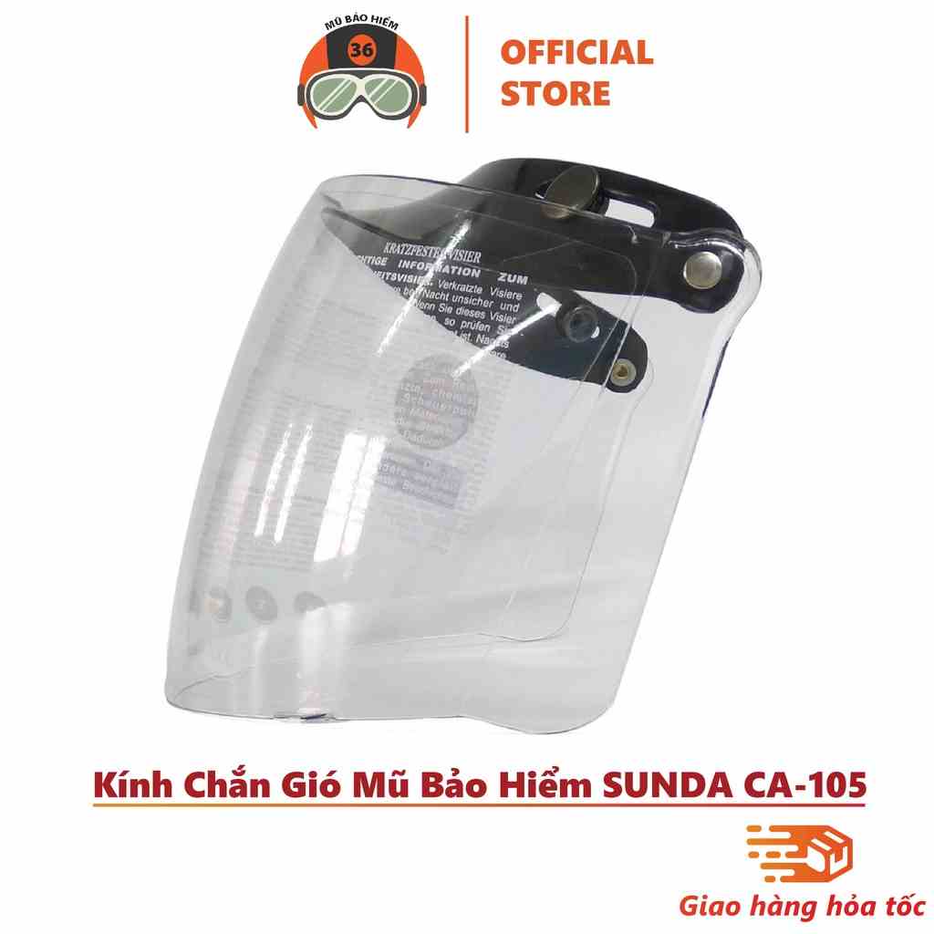 Kính Chắn Gió Mũ Bảo Hiểm SUNDA CA-105 gắn được cho tất cả các mũ ½ và ¾ trên thị trường - nhiều màu