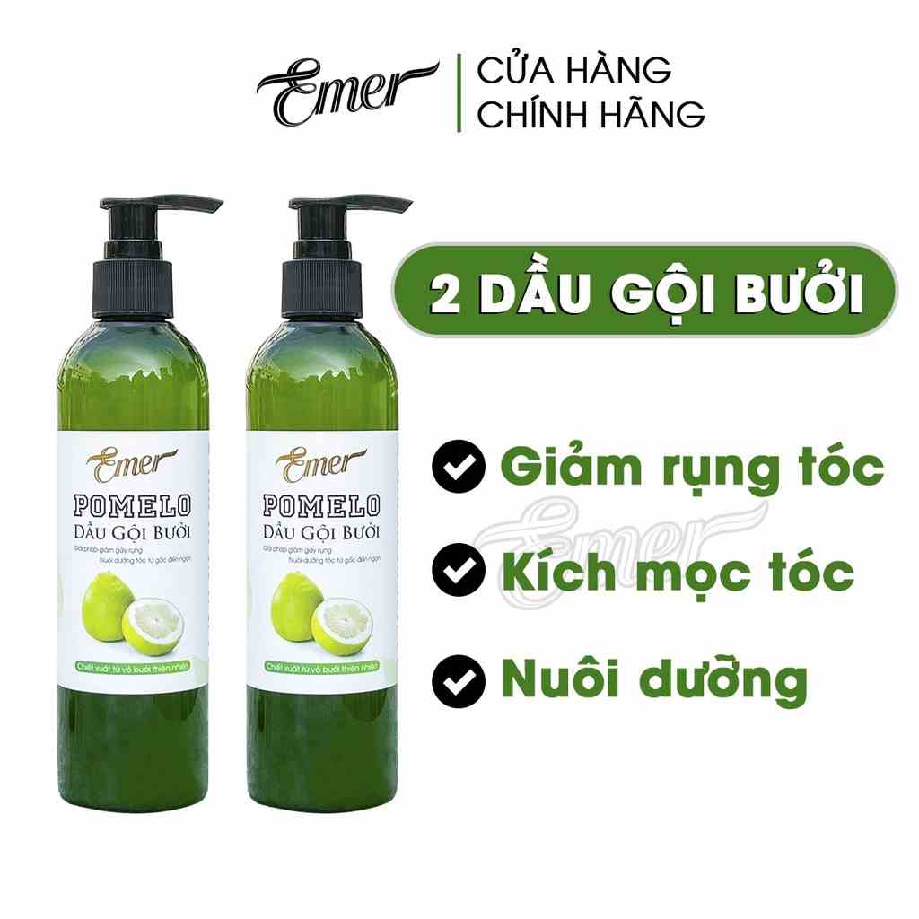 [Mã BMLTB35 giảm đến 35K đơn 99K] Bộ 2 chai dầu gội bưởi kích mọc tóc tinh dầu pomelo Emer Garin 300ml x2 hết rụng