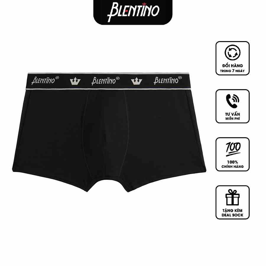 Quần lót nam boxer chun bản lớn. Vải cotton tự nhiện co giãn tốt Blentino D05. Rất hợp mặc đi bơi