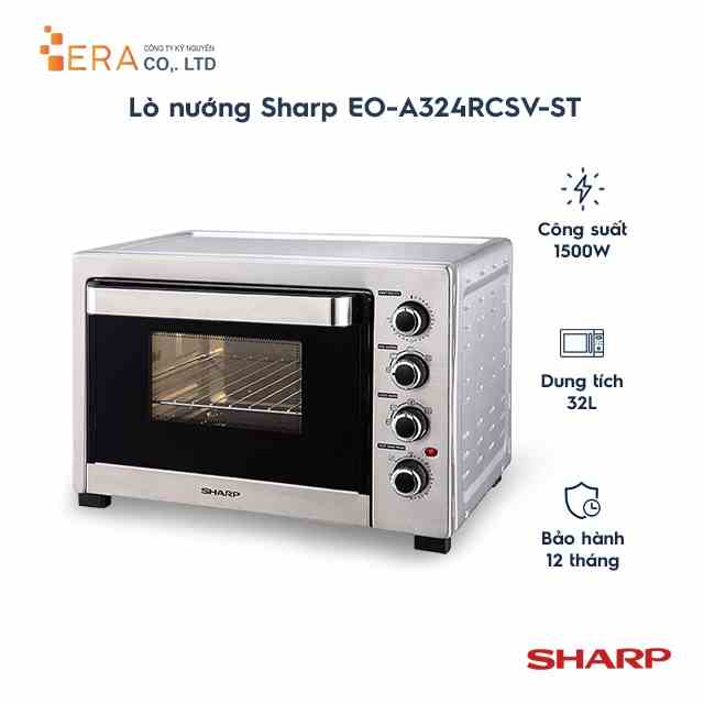 [Mã BMLT100 giảm đến 100K đơn 499K] Lò Nướng SHARP EO-A324RCSV-ST 32L