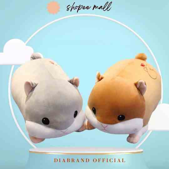 [Mã BMLTB35 giảm đến 35K đơn 99K] Thú Nhồi Bông Hình Chú Chuột Hamster Màu Xám Siêu Mịn 2 Size - Diabrand