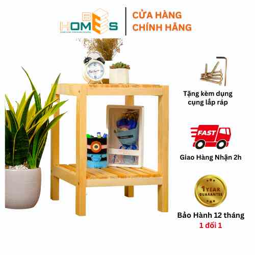 [Mã BMLTB35 giảm đến 35K đơn 99K] Kệ tab gỗ đầu giường 2 tầng Behomes - Nội thất phòng ngủ, phòng khách