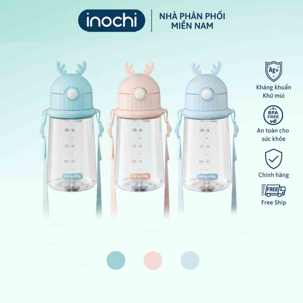 Bình nước Rudy 450ml trẻ em, thể thao, xe đạp, gym, học sinh không BPA, Inochi Goki an toàn, cho bé Vạn Phúc Store