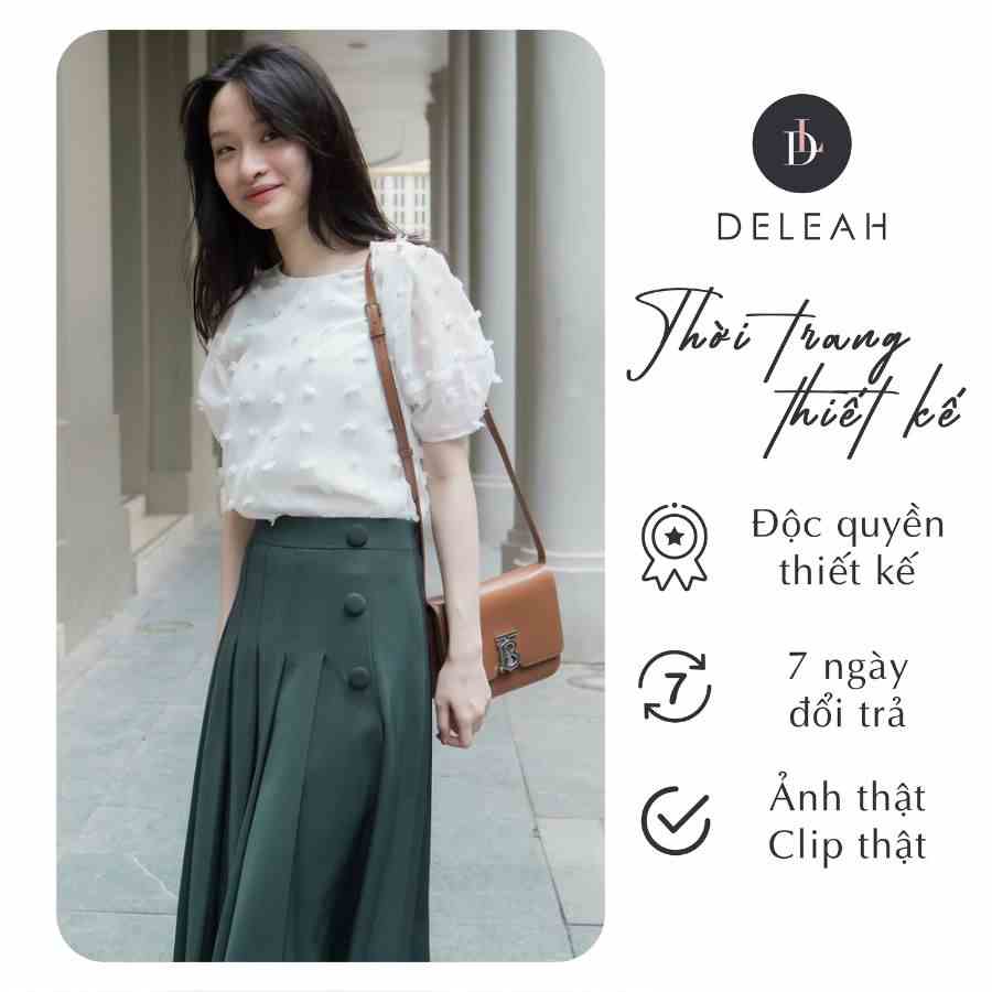 De Leah - Chân Váy Midi Xếp Li - Thời trang thiết kế DE LEAH