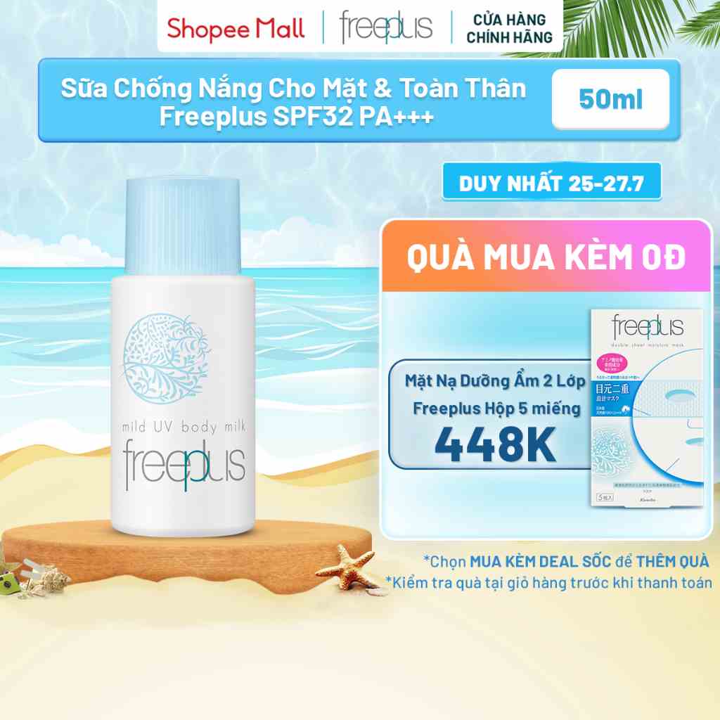 Sữa Chống Nắng Cho Mặt & Toàn Thân Freeplus SPF32 PA+++ 50ml