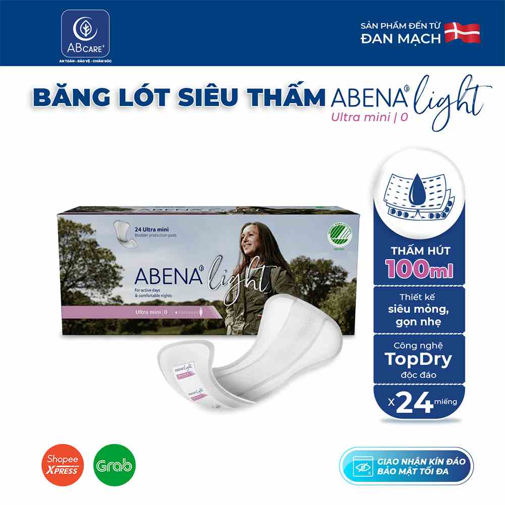 Băng vệ sinh hằng ngày Abena Light Ultra Mini 0 - Nhập khẩu Đan Mạch (Gói 24 miếng)