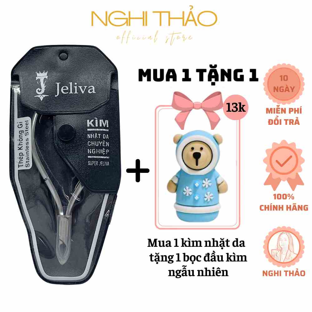 Kìm nhặt da bán nguyệt super JELIVA thép cao cấp không gỉ siêu bền NGHI THẢO