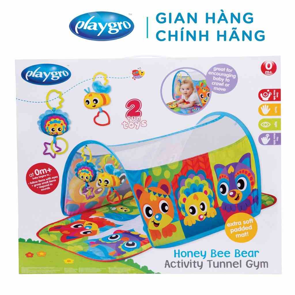 [Mã BMLTB200 giảm đến 100K đơn 499K] Thảm chơi đường hầm Honey Bee Bear Playgro, cho bé sơ sinh đến 24 tháng