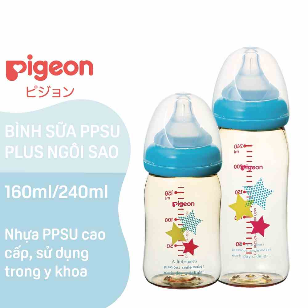 Bình Sữa PPSU Plus Ngôi Sao Pigeon 160ml/240ml