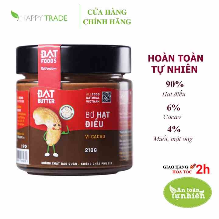 Bơ hạt điều cacao tự nhiên Đạt Butter (240g)