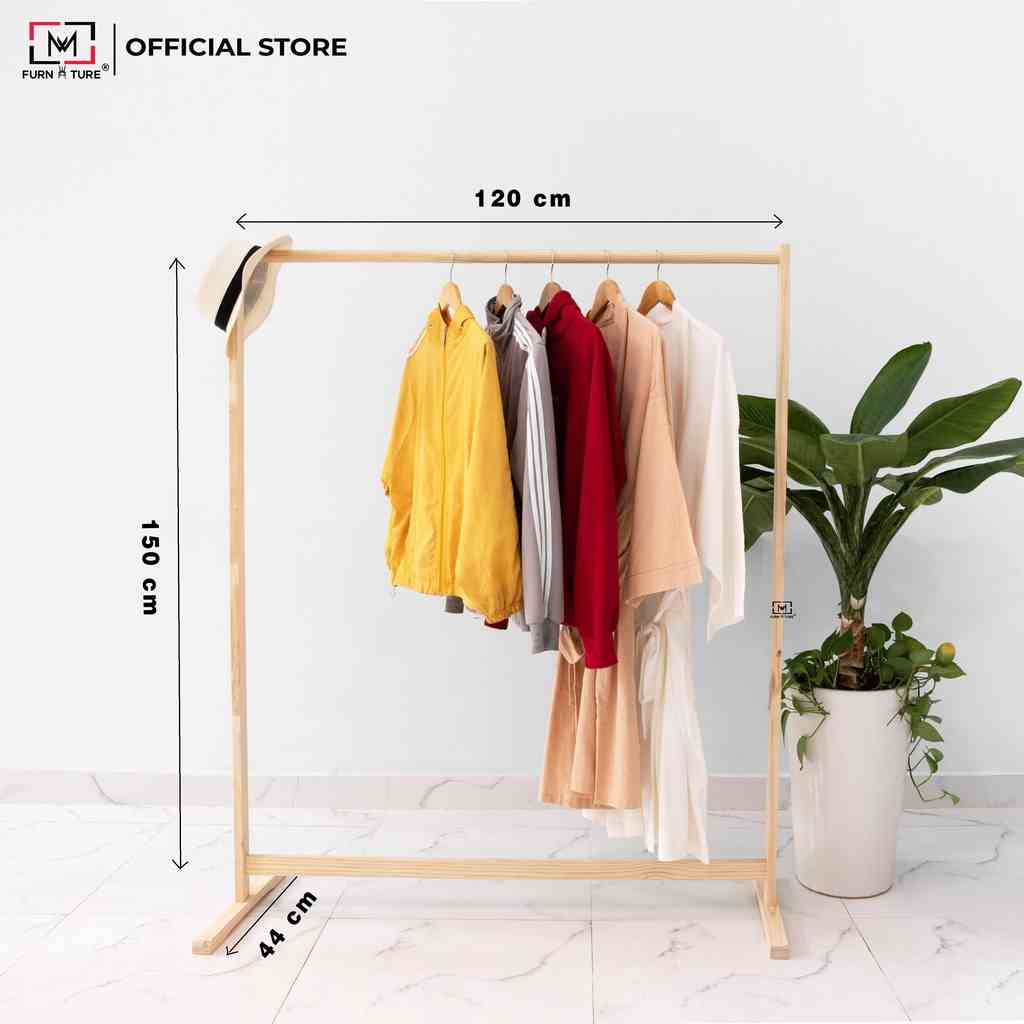 [Mã BMLTB35 giảm đến 35K đơn 99K] Giá treo quần áo thanh đơn big size 120x40x150 Trắng/Đen/Gỗ - thương hiệu MW FURNITURE