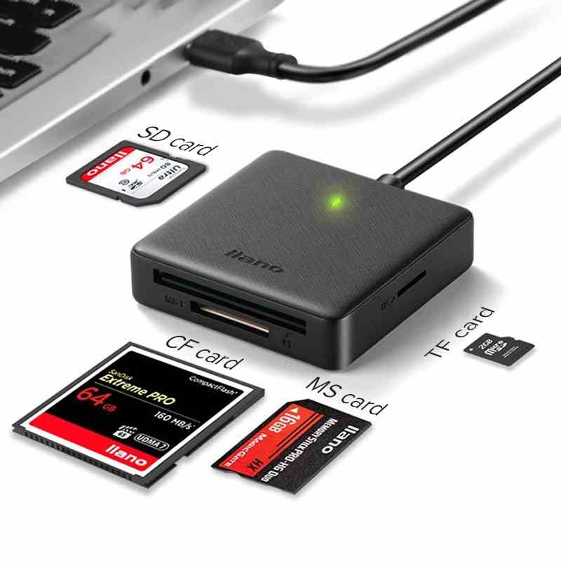 Đầu đọc thẻ nhớ Llano cổng USB 3.1 type C 512g 4 trong 1 có thể đọc dữ liệu cho sd / tf / ms / cf cùng một lúc