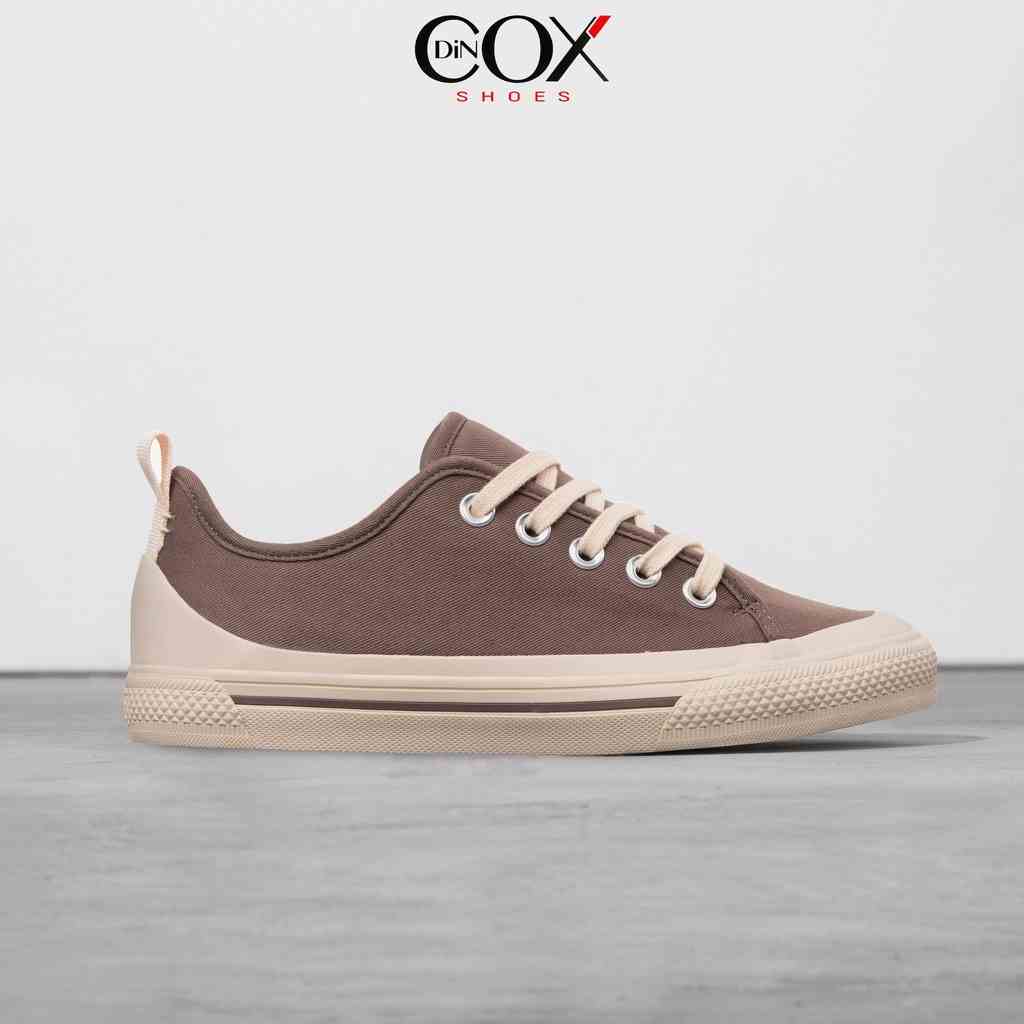 Giày Sneaker Vải Canvas Unisex Chính Hãng DINCOX C20 Chocolate Sang Trọng Tinh Tế Đơn Giản