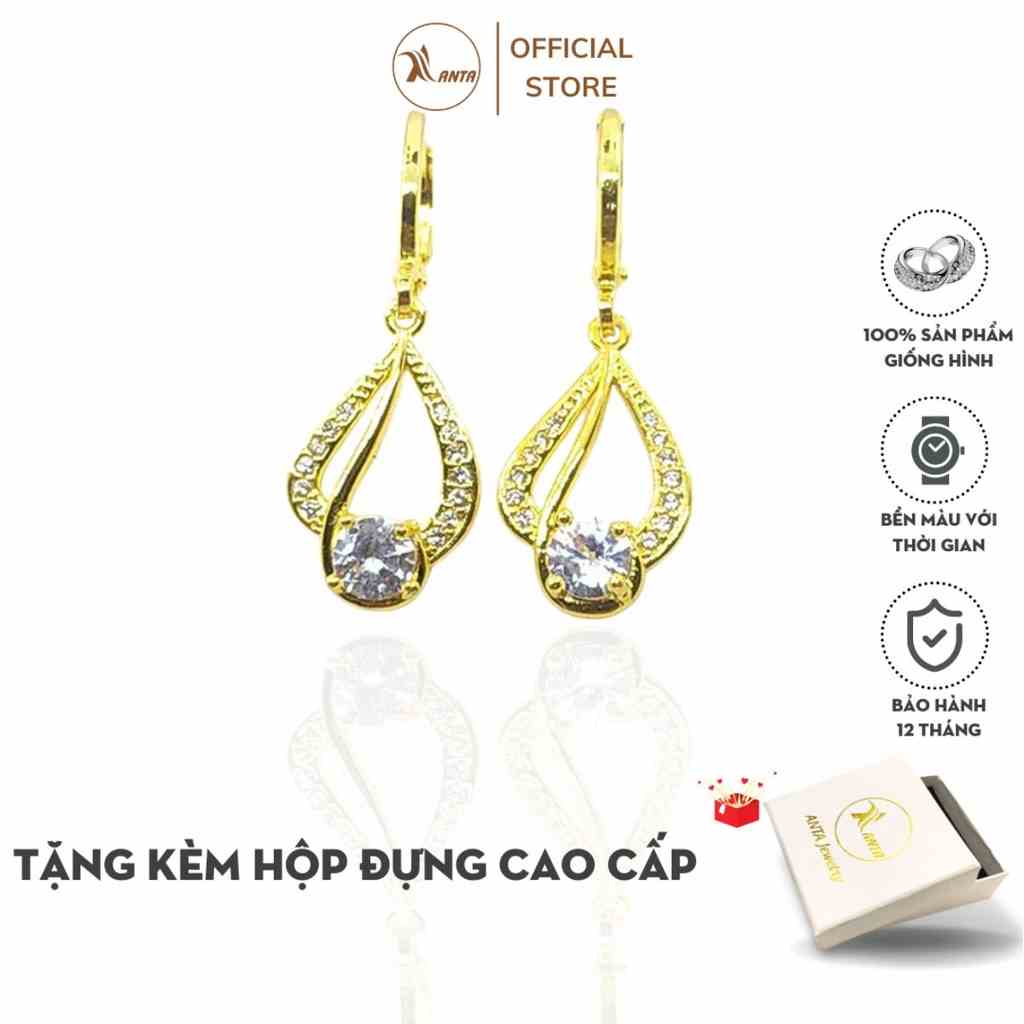 Bông tai bạc 925 đính đá pha lê nhỏ lấp lánh sang trọng ANTA Jewelry - ATJ3094