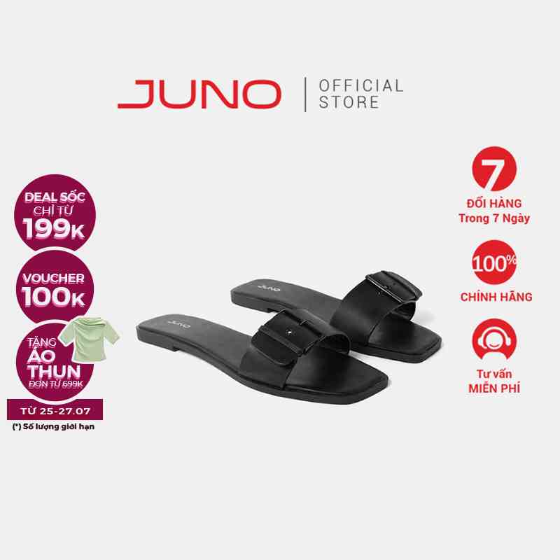 Dép Bệt Nữ Quai Ngang 1cm JUNO Mũi Vuông SD01095