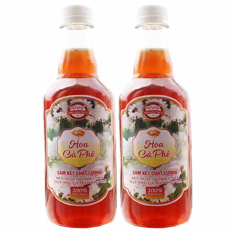 [Mã BMLTA35 giảm đến 35K đơn 99K] Mật Ong Hoa Cà Phê Bảo Lộc 1000ml ( bộ 2 chai 500ml) Đặc sản Cô Cự