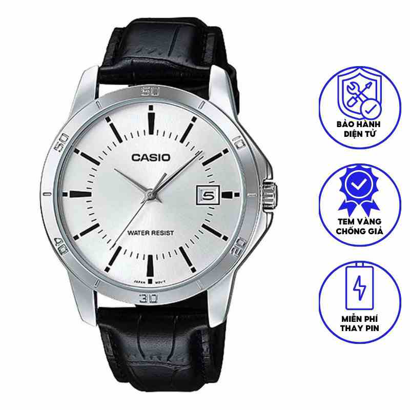 Đồng hồ nam dây da Casio MTP-V004L-7AUDF chính hãng