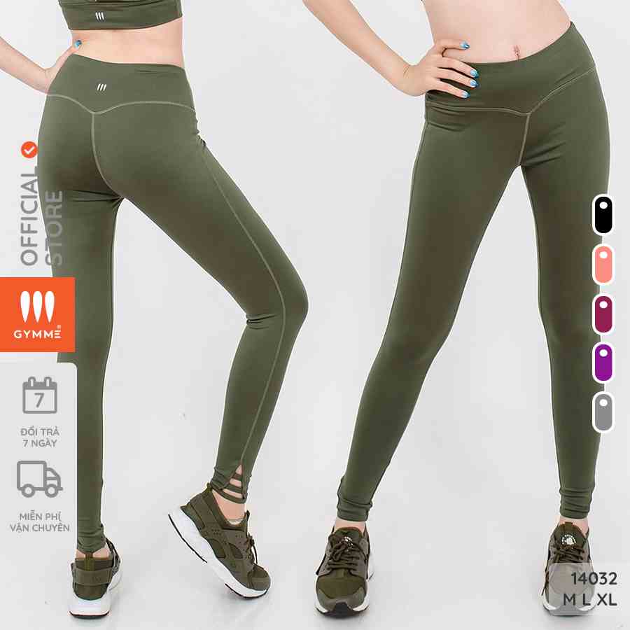 [Mã BMLTB35 giảm đến 35K đơn 99K] Quần tập legging nữ gym, yoga GYMME dáng dài phối dây ống chân - 14032