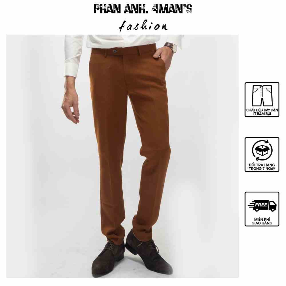 Quần âu nam Phananh.4mans màu vàng bò form dáng slim fit trẻ trung hiện đại tặng kèm hộp sang trọng