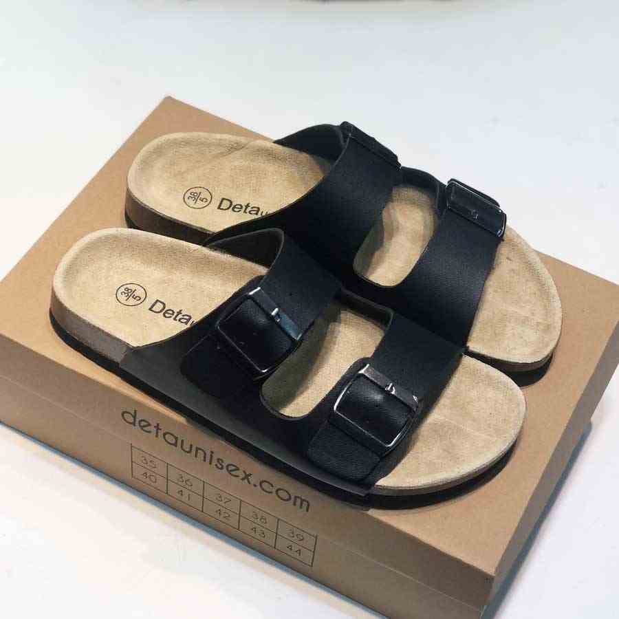 Dép Birken đế trấu quai ngang 2 khoá nam nữ thời trang DETAUNISEX - DETA21