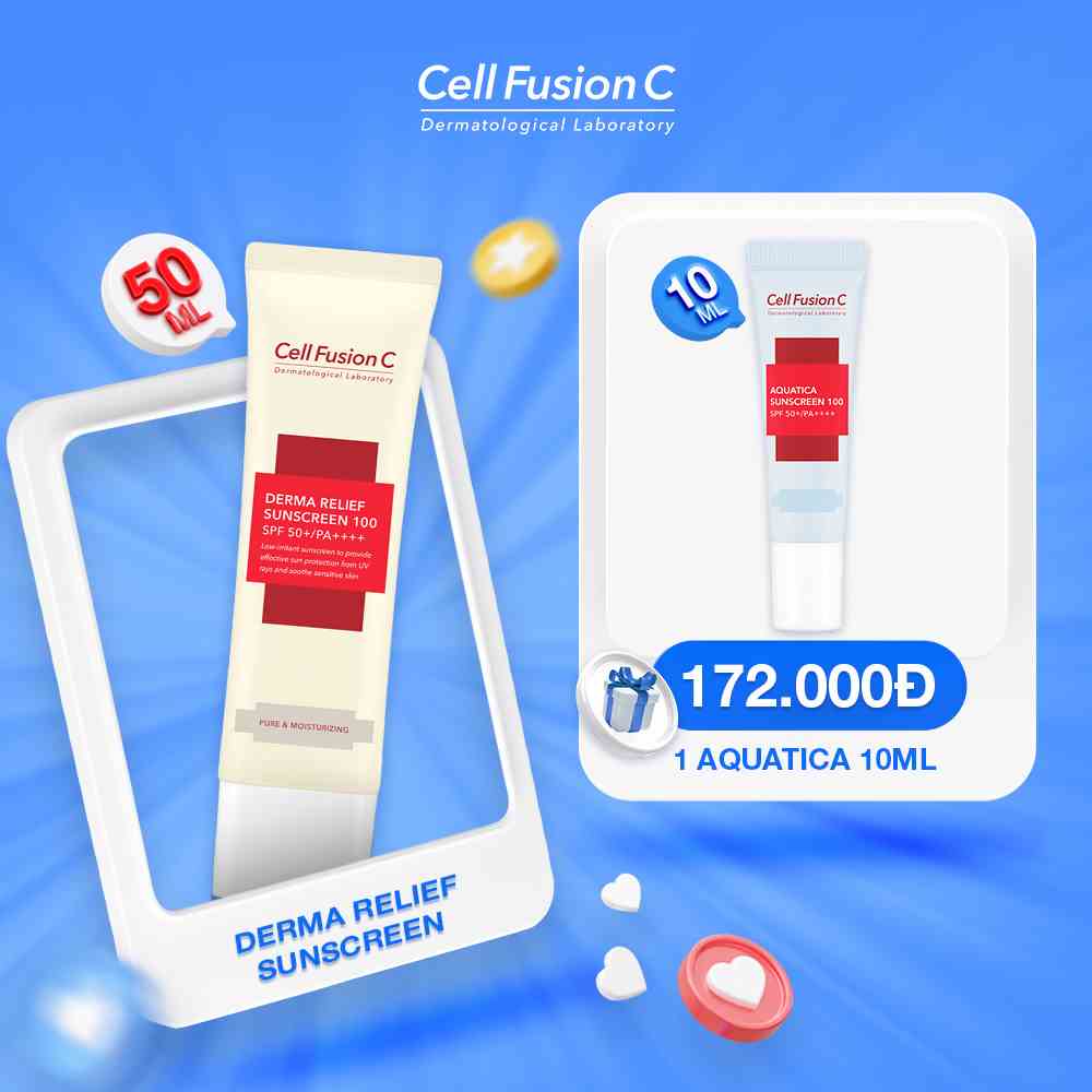 Kem Chống Nắng Cho Da Nhạy Cảm Cell Fusion C Derma Relief Sunscreen 100 SPF 50+/PA++++