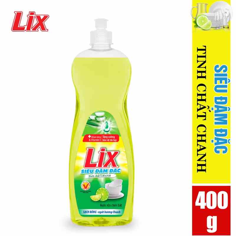 [Mã BMLTB35 giảm đến 35K đơn 99K] Nước rửa chén LIX siêu đậm đặc hương chanh 400g N404