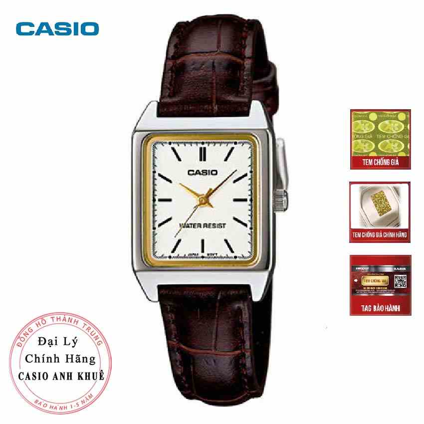 [Mã BMLTB200 giảm đến 100K đơn 499K] Đồng hồ nữ chính hãng Casio LTP-V007L-7E2UDF dây da