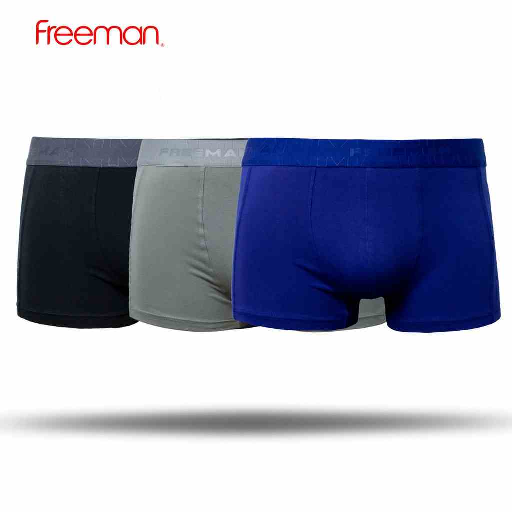 Quần lót boxer nam Freeman, chất liệu cotton thoáng mát, thấm hút mồ hôi tốt [Combo 3] 6526