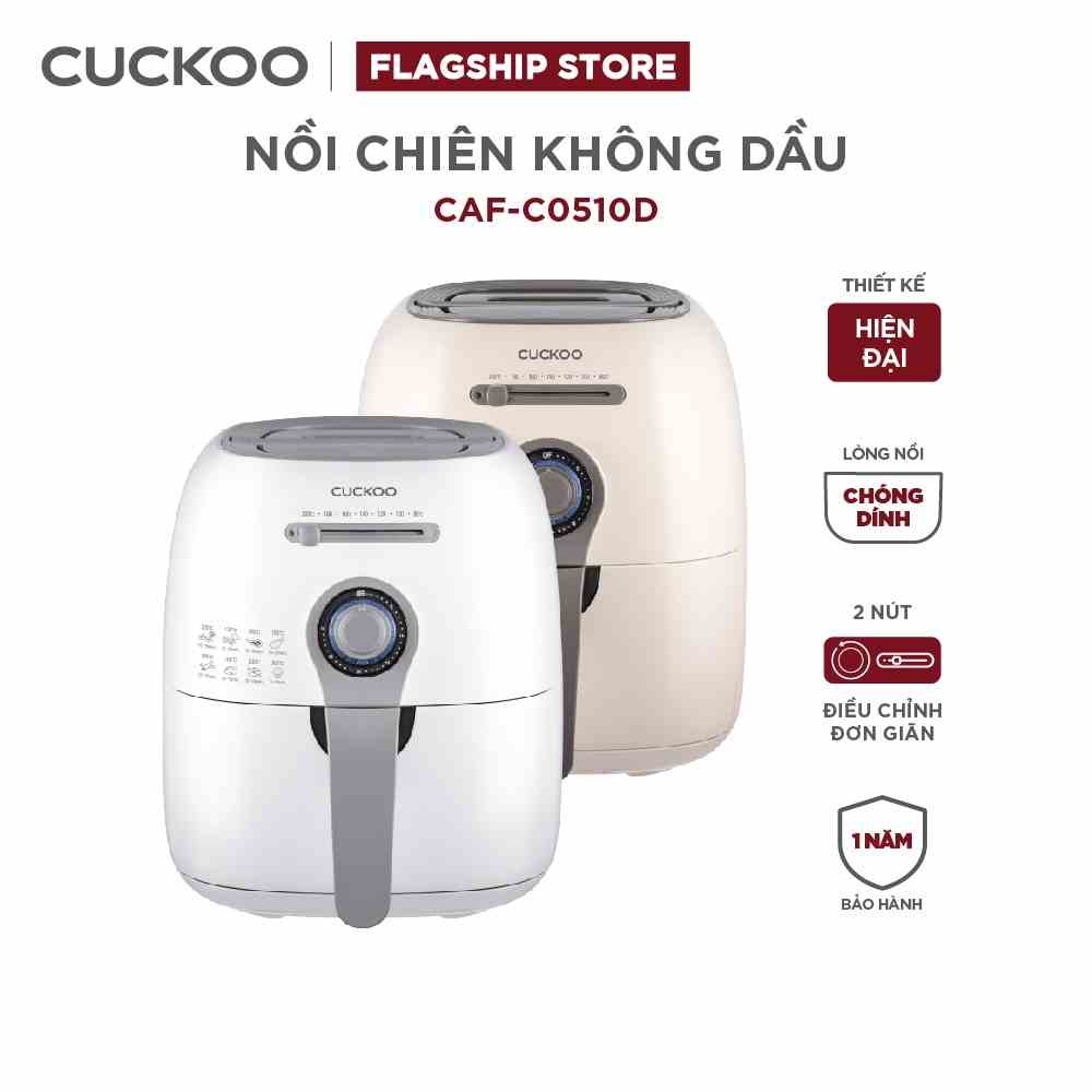 [Mã ELHACE01 giảm 12% đơn 300K] Nồi chiên không dầu CUCKOO CAF-C0510DB 2,9 lít 1400W - Hàng chính hãng