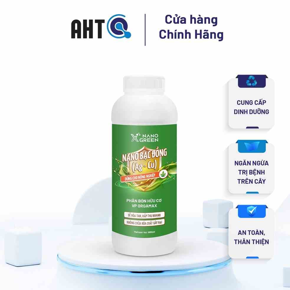 Nano bạc đồng Nano Xgreen cung cấp dưỡng chất, tăng đề khoáng, hỗ trợ cho cây có triệu chứng vàng lá, thối rễ 1000ml