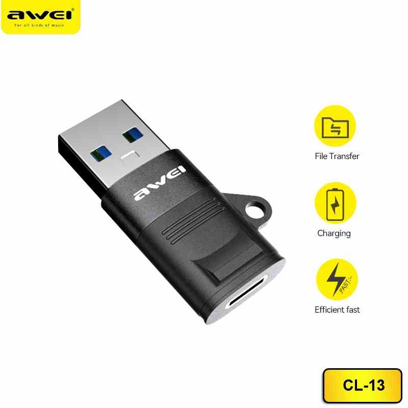 Đầu cắm chuyển đổi AWEI CL-13 Type C sang USB A 3.0 OTG