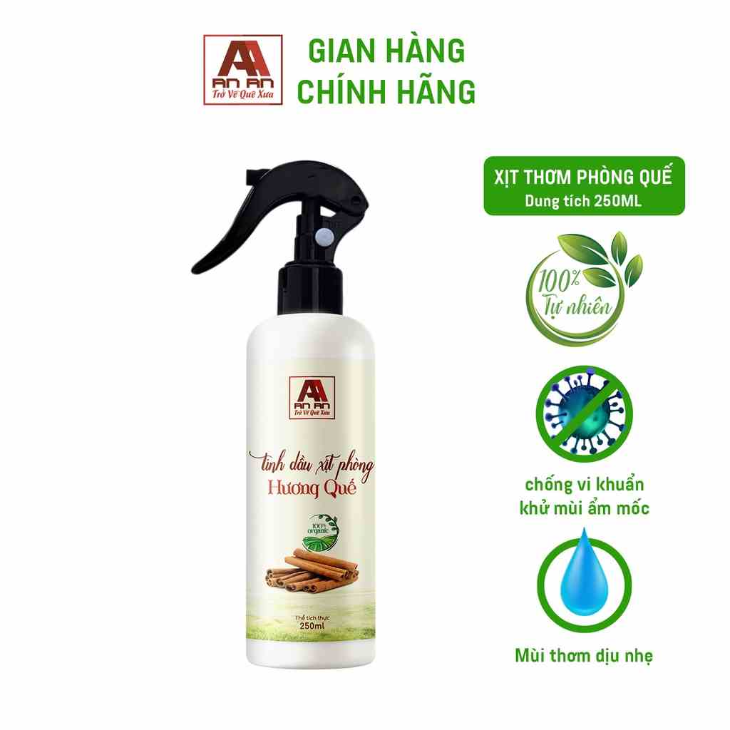 Chai Xịt Thơm Phòng Tinh Dầu Quế AN AN Khử Mùi 250ml Đuổi Muỗi Hiệu Quả.