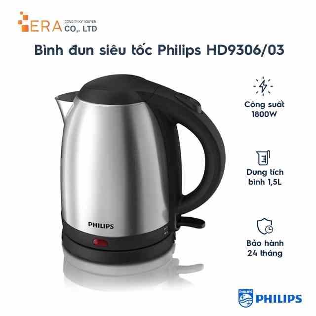 [Mã BMLTA35 giảm đến 35K đơn 99K] Bình đun siêu tốc Philips HD9306