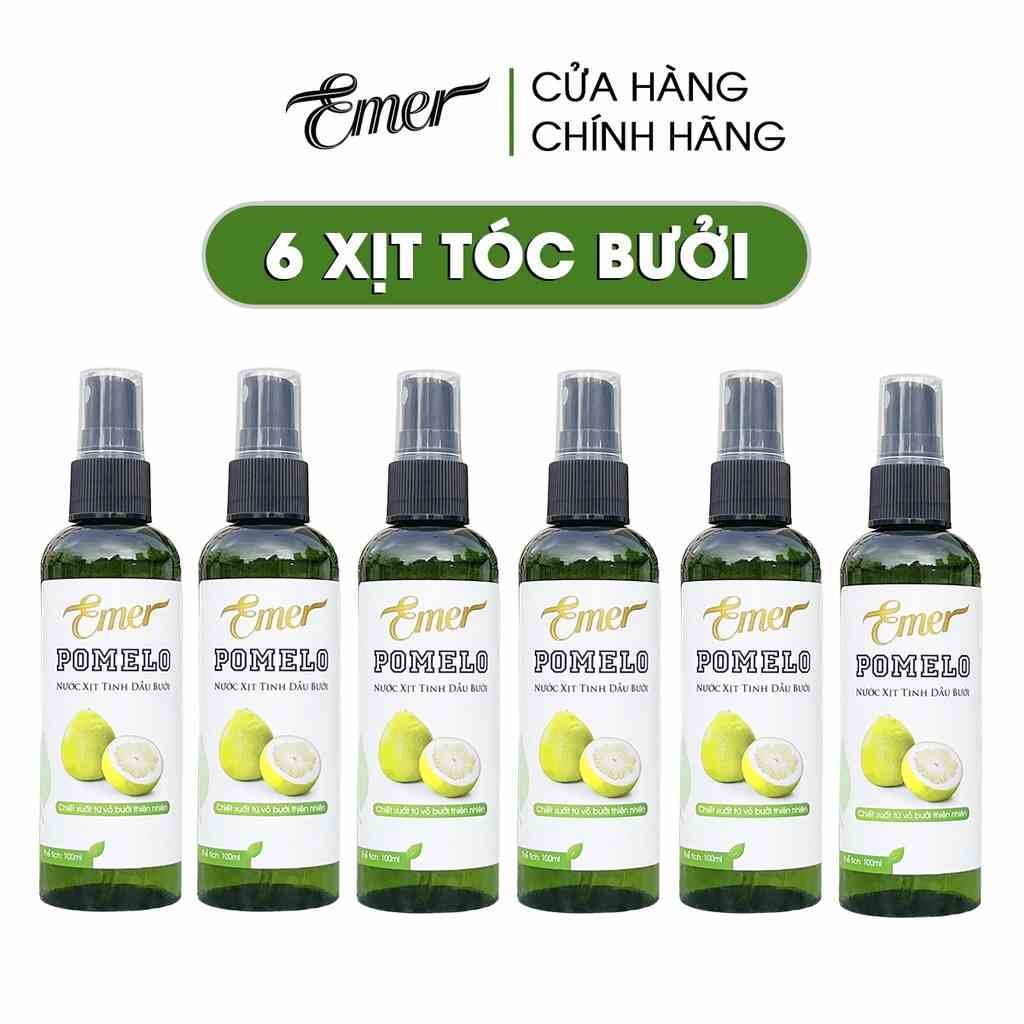 [Mã BMLTB35 giảm đến 35K đơn 99K] Bộ 6 chai tinh dầu bưởi kích mọc tóc pomelo Emer Garin 100ml x6 dưỡng tóc