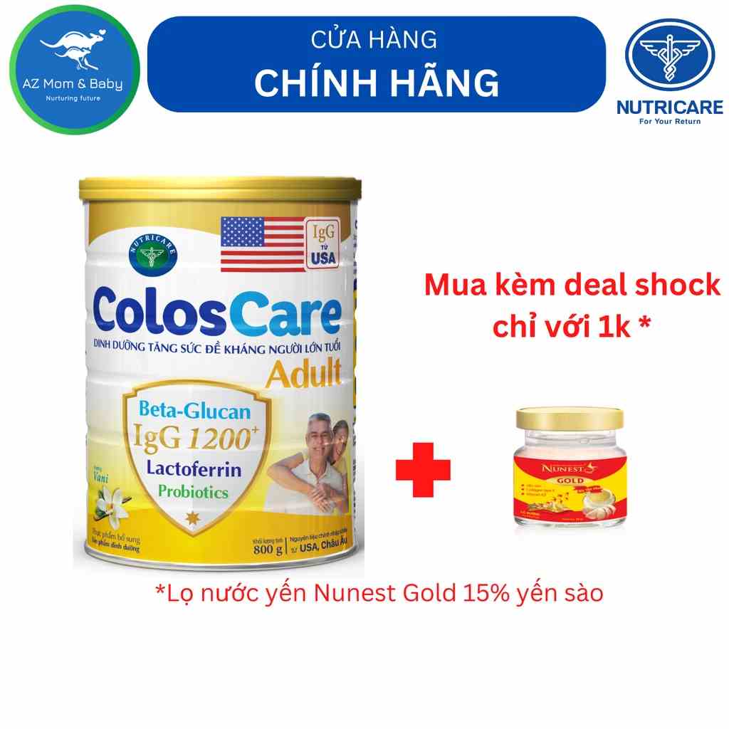 [Mã BMLTA35 giảm đến 35K đơn 99K] Sữa bột Nutricare ColosCare Adult 800g