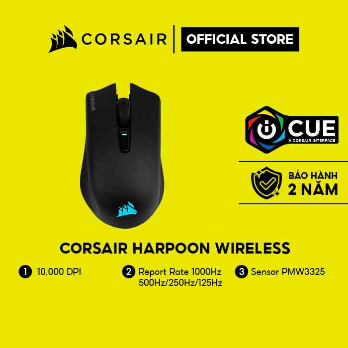 [Mã ELCL7 giảm 7% đơn 300K] Chuột Corsair Harpoon Wireless - PMW3325