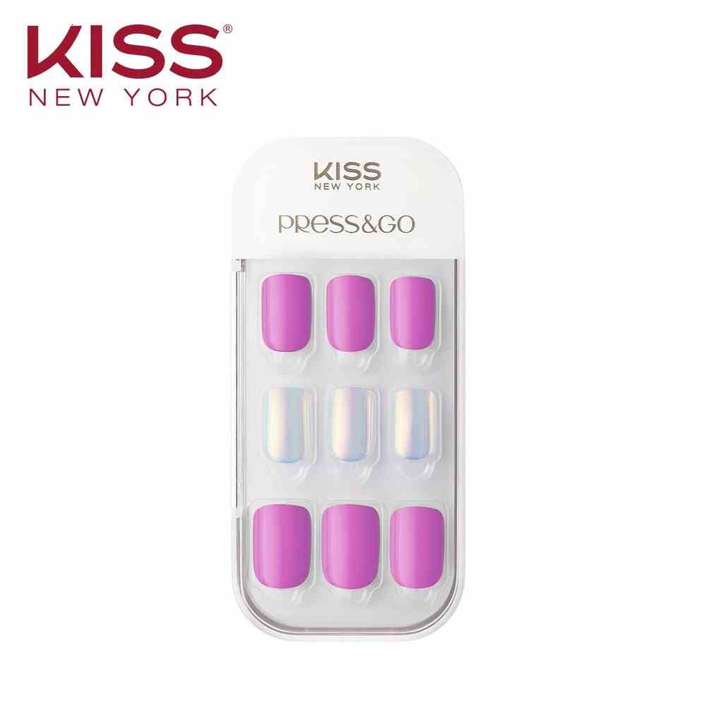 [Mã BMLTB35 giảm đến 35K đơn 99K] Bộ 30 Móng Tay Gel Tự Dán Press & Go Kiss New York Nail Box - Cool Purple (KPNA12K)