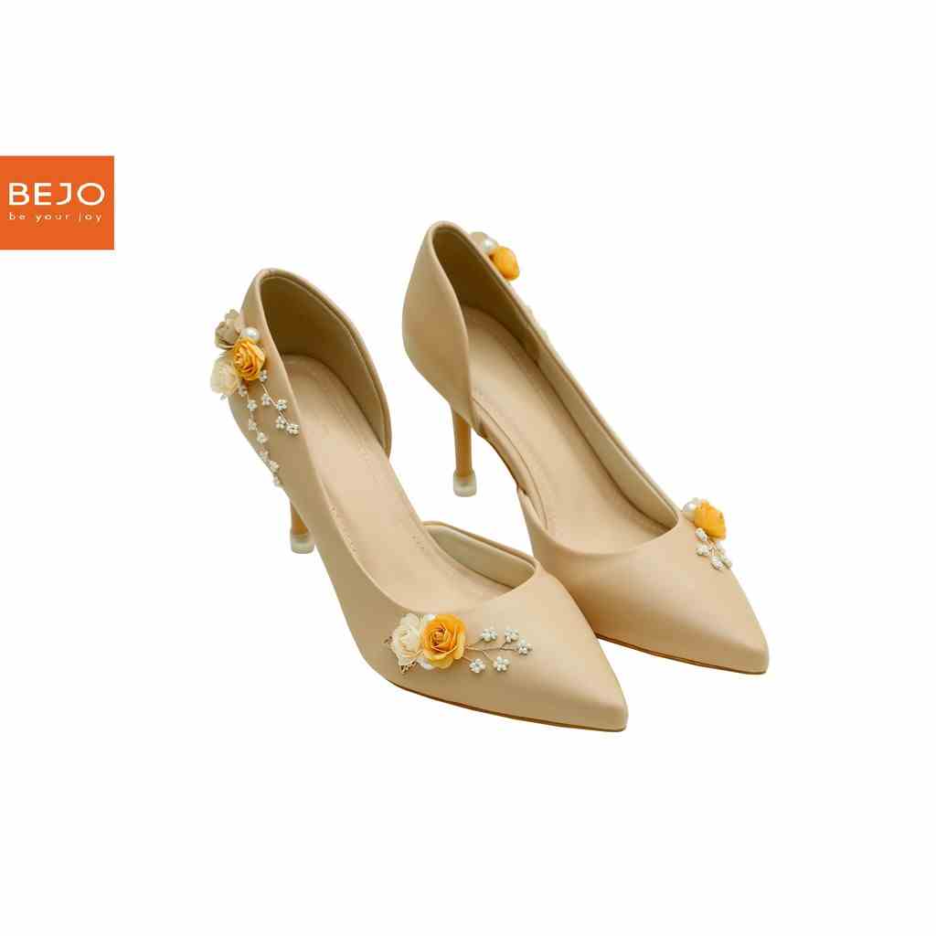 [Mã BMLTB35 giảm đến 35K đơn 99K] GIÀY CƯỚI - GIÀY CÔ DÂU BEJO H51.RGOLD THUYEN HOA VANG - WEDDING SHOES