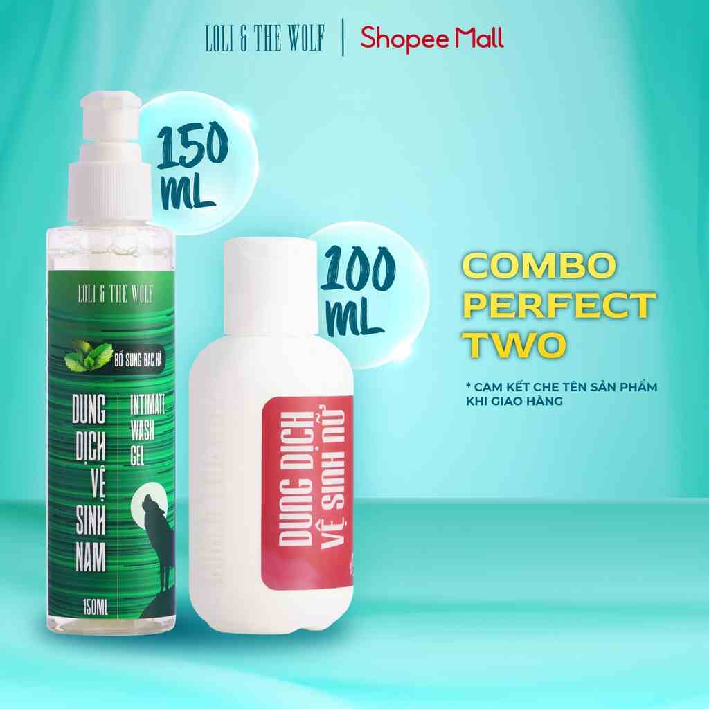 Bộ Sản Phẩm Loli And The Wolf Dành Cho Couple: 1 Dung Dịch Vệ Sinh Nam 150ml + 1 Dung Dịch Vệ Sinh Phụ Nữ 100ml