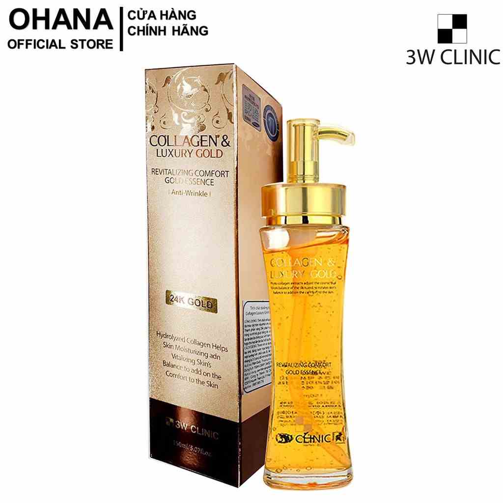 Tinh Chất Vàng Dưỡng Trắng, Tái Tạo Da 3W Clinic Collagen & Luxury Gold 150ml