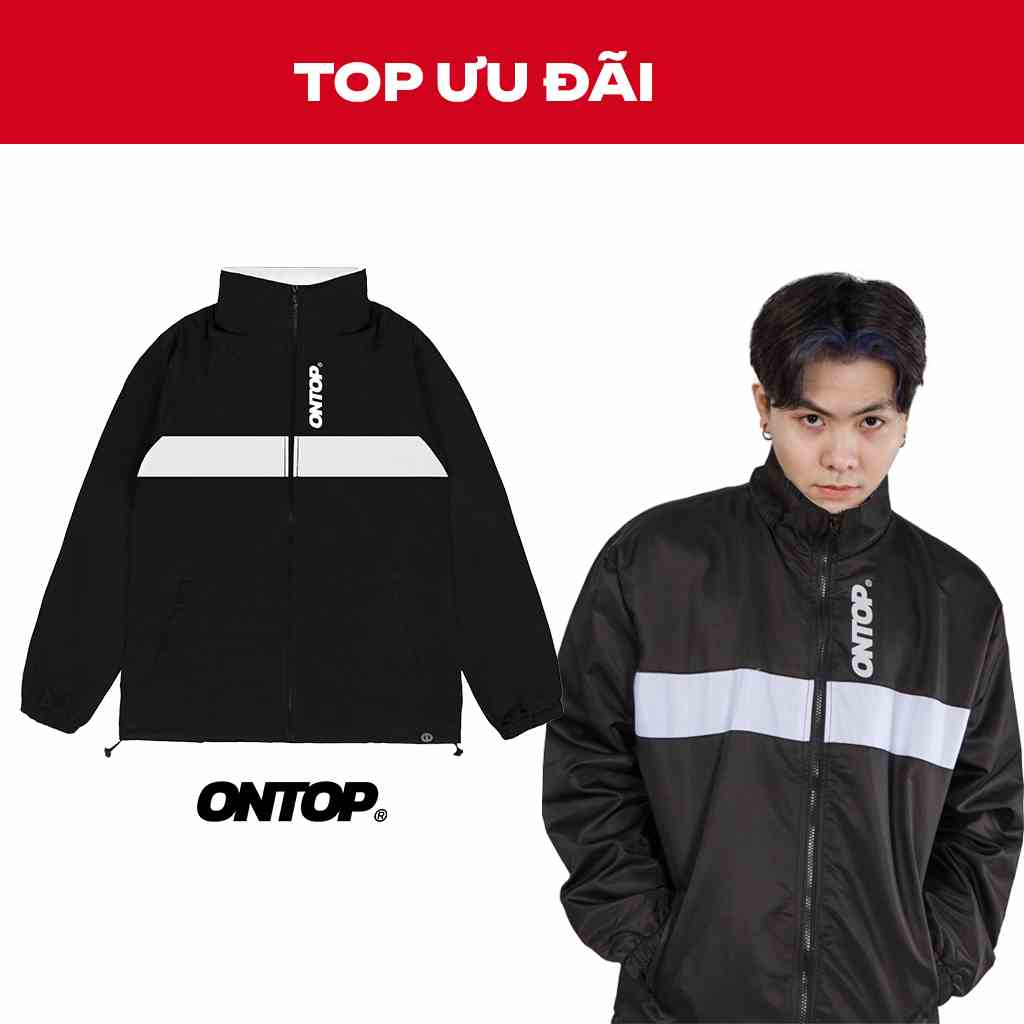 Áo khoác dù nam local brand ONTOP màu đen - UNI jacket O14-AK5