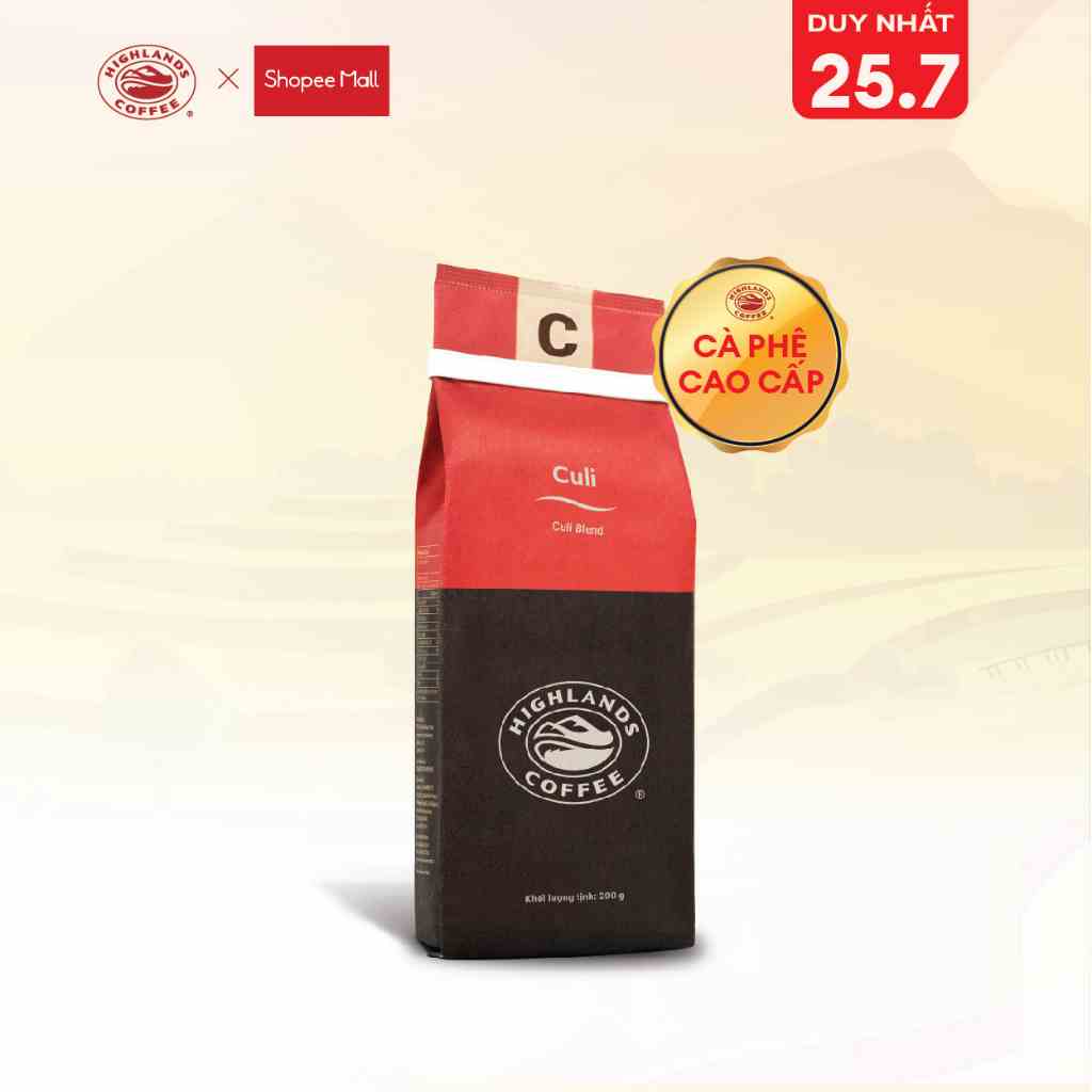 Cà Phê Rang Xay Culi Highlands Coffee 200g/gói