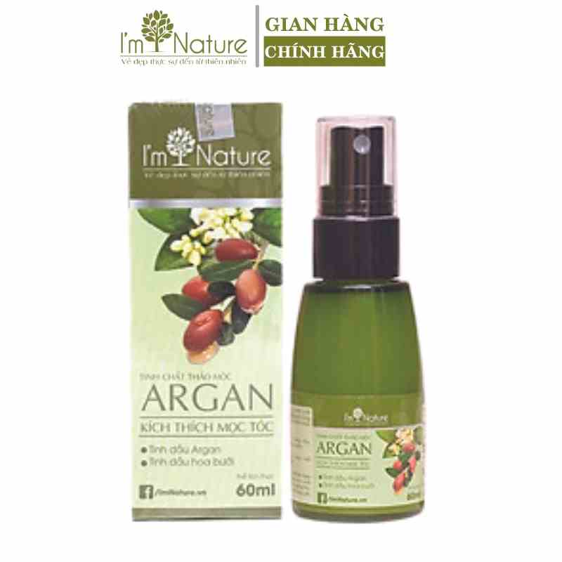 Tinh Chất Dưỡng Tóc Argan IM NATURE Thảo Mộc Thiên Nhiên Mọc Tóc Ngăn Rụng An Toàn Cả Bà Bầu Phụ Nữ Sau Sinh 60ml